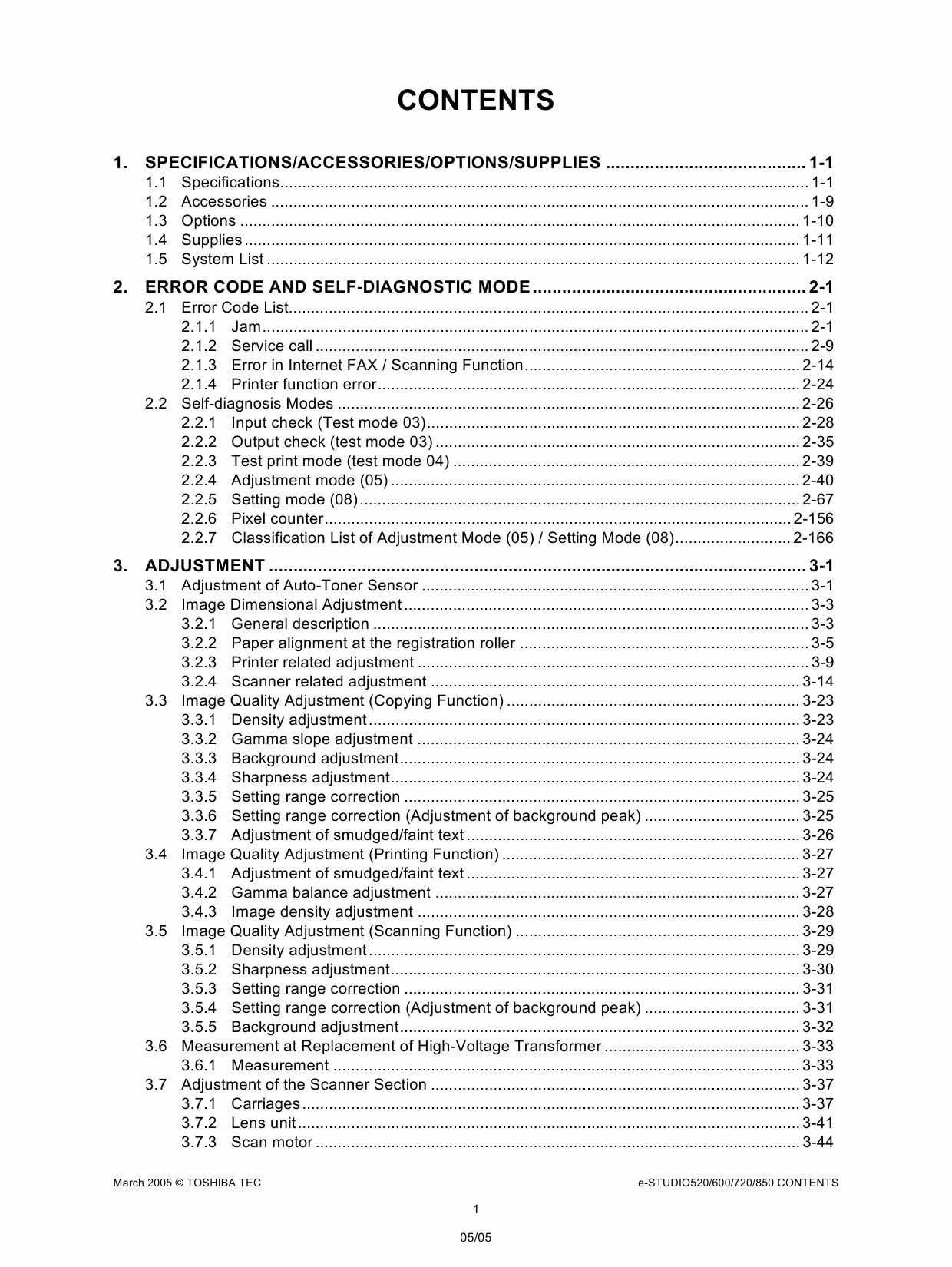 TOSHIBA e-STUDIO 520 600 720 850 Service Handbook-2